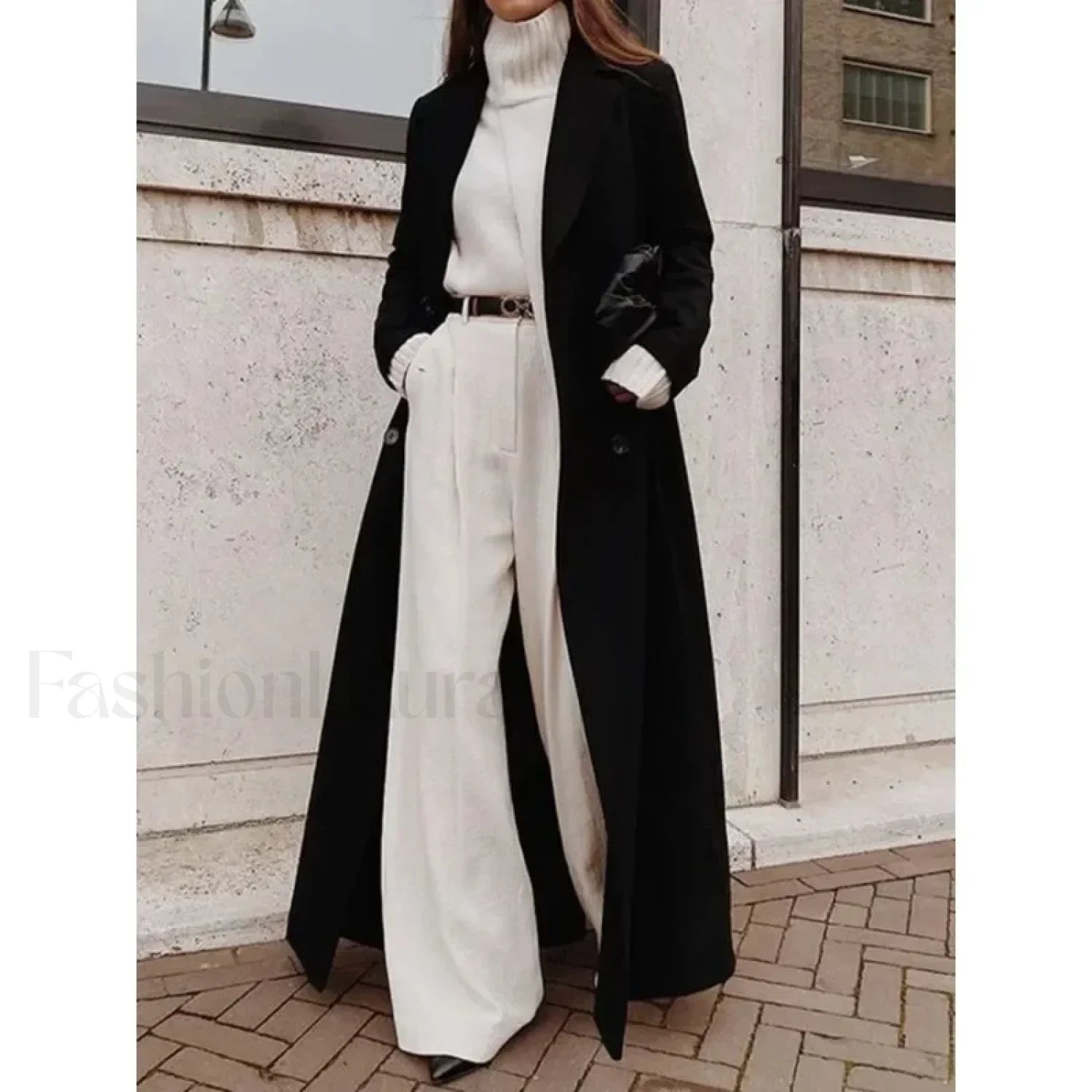 Autumn Winter Fashion Women Coat Y2K Chic Loose Long Overcoats Black / S
