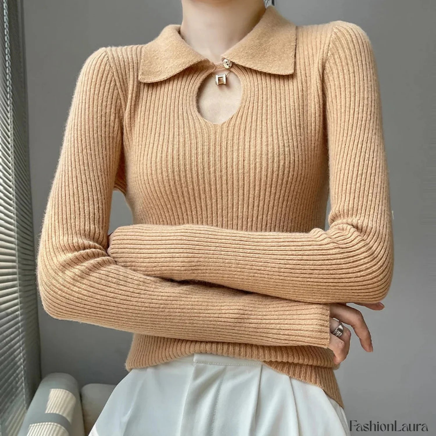 Autumn Winter New Women's Wool Polo Neck Solid Color Thick Slim Cashmere Sweater