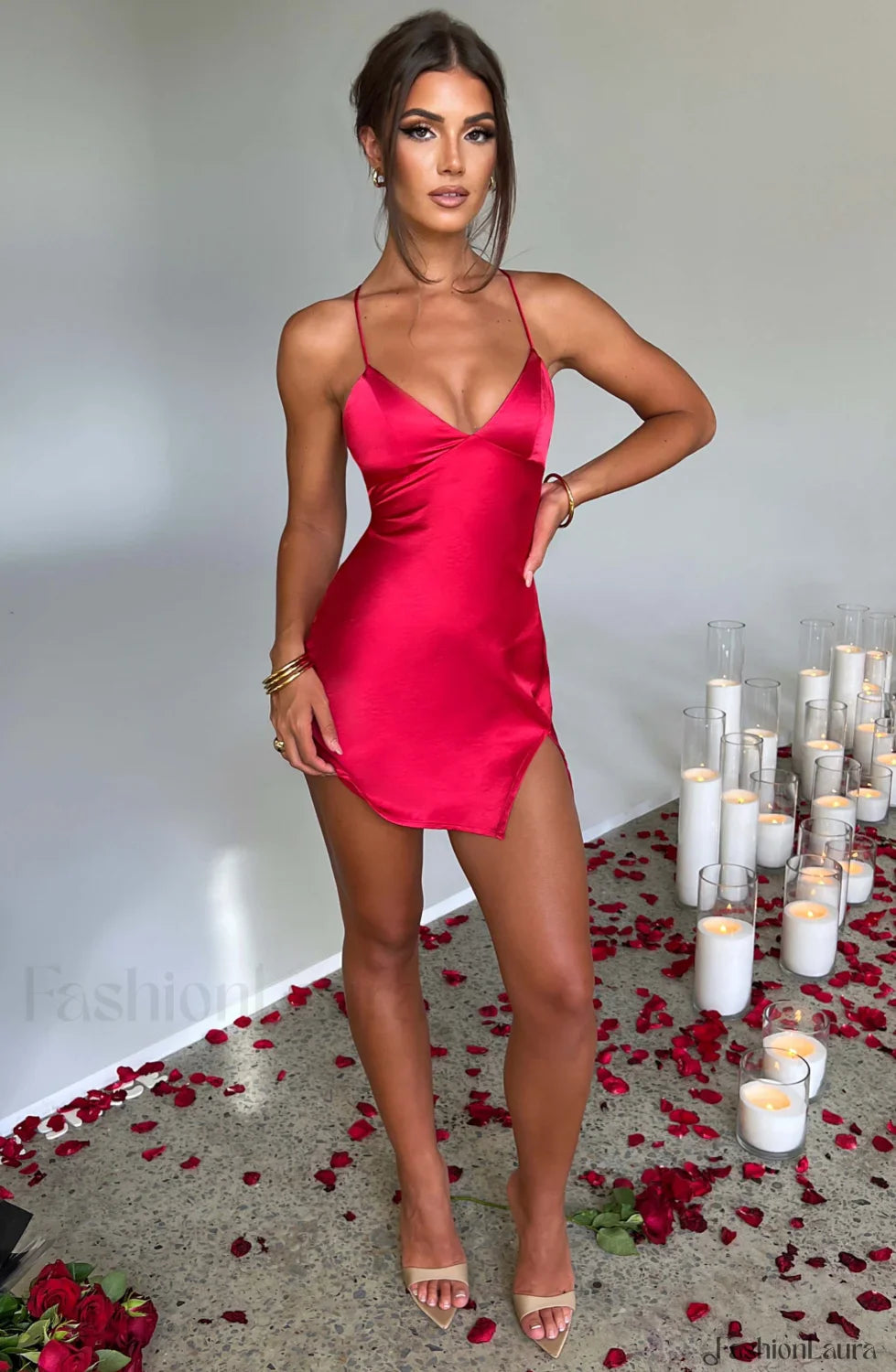 Avril Mini Graceful Dress - Red