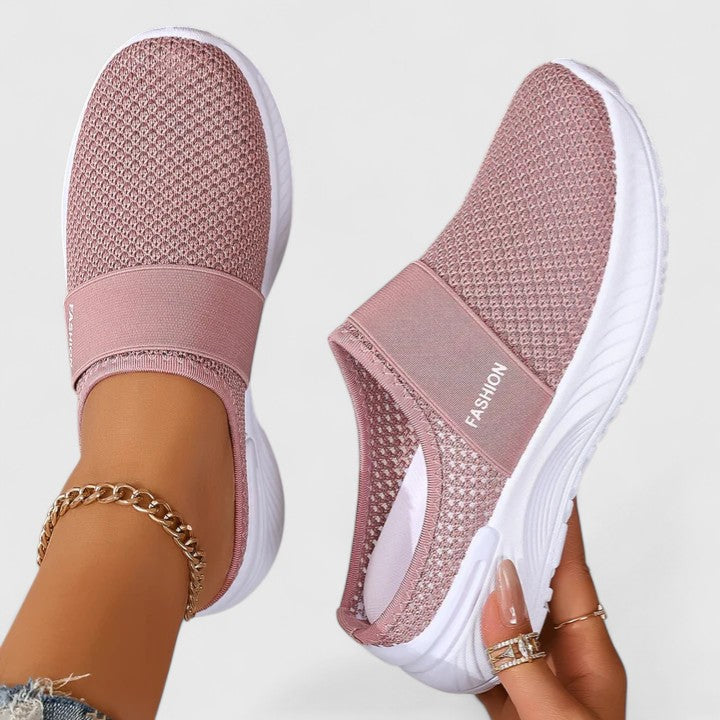 Round Toe Mesh Slip On Sneakers
