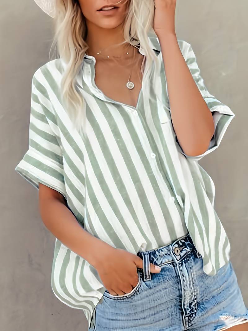 Jenny Chic Striped Dress Shirt Elevated Occasion Wear