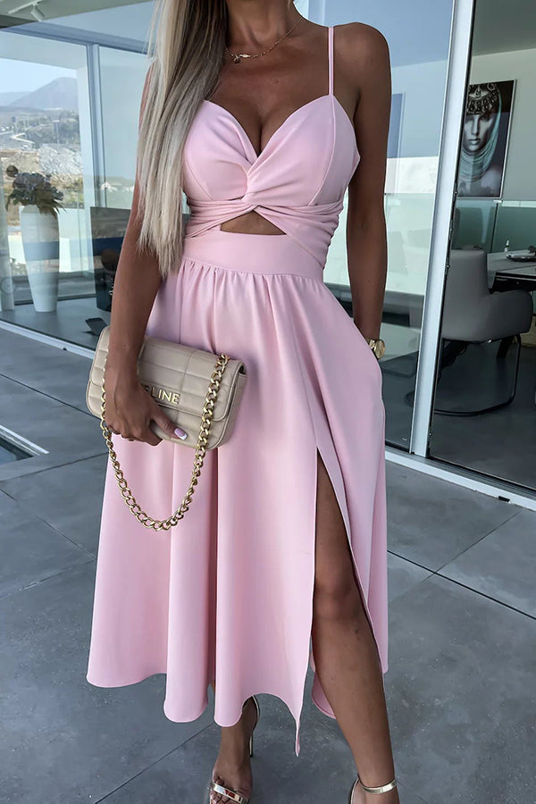 Effortless Genoveva Midi Dress with Cut Out Pockets Designer Edit