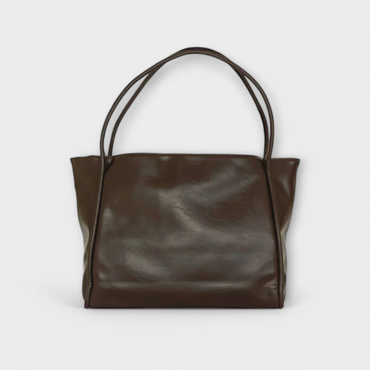 Slouchy Faux Leather Shoulder Tote Bag
