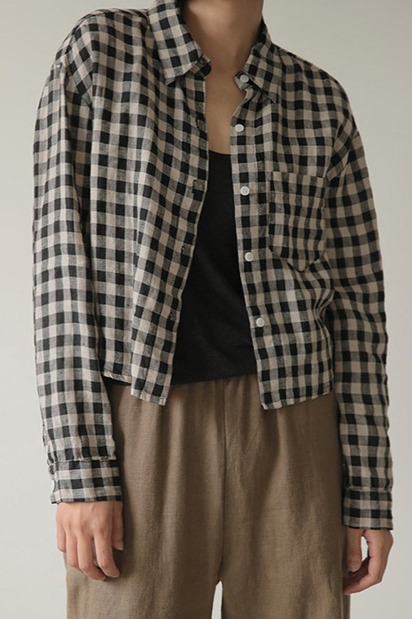 Check Pocket Blouse