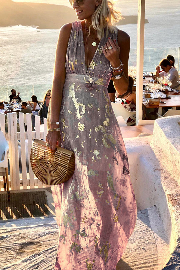 Chiffon Off Shoulder Ruffled High Split Maxi Dress