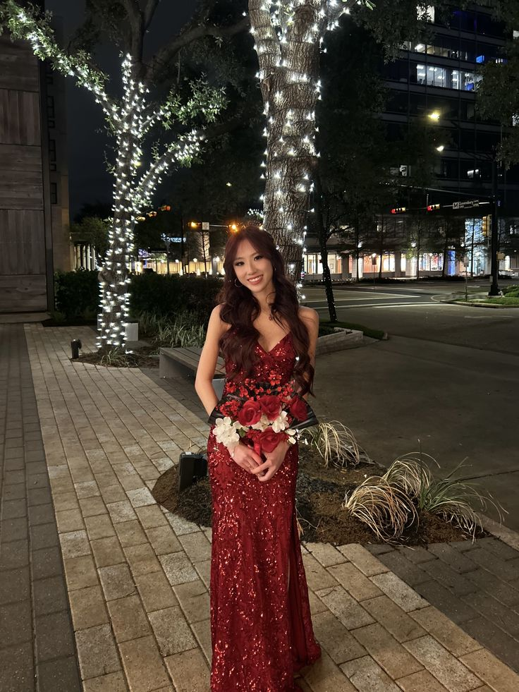 Burgundy Mermaid Sequin Prom Dress Evening Dress Graduation Dress