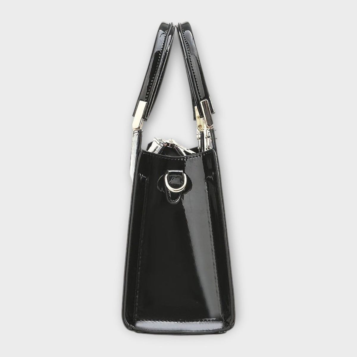Croc Embossed Structured Top Handle Tote Bag