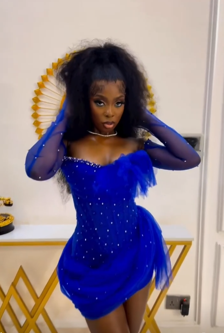 Royal Blue Tulle Beaded Sheath Short Prom Dress Homecoming Dress cc1791