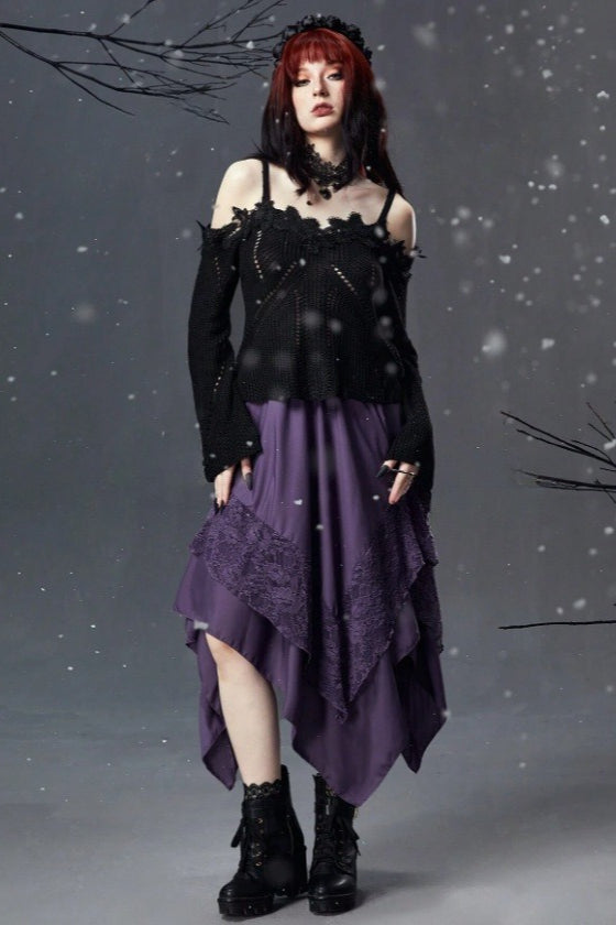 Halloween Gothic Punk Lace Skirt