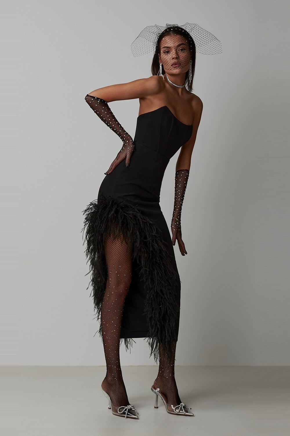 Ostrich Feather French Gown Prom Dress