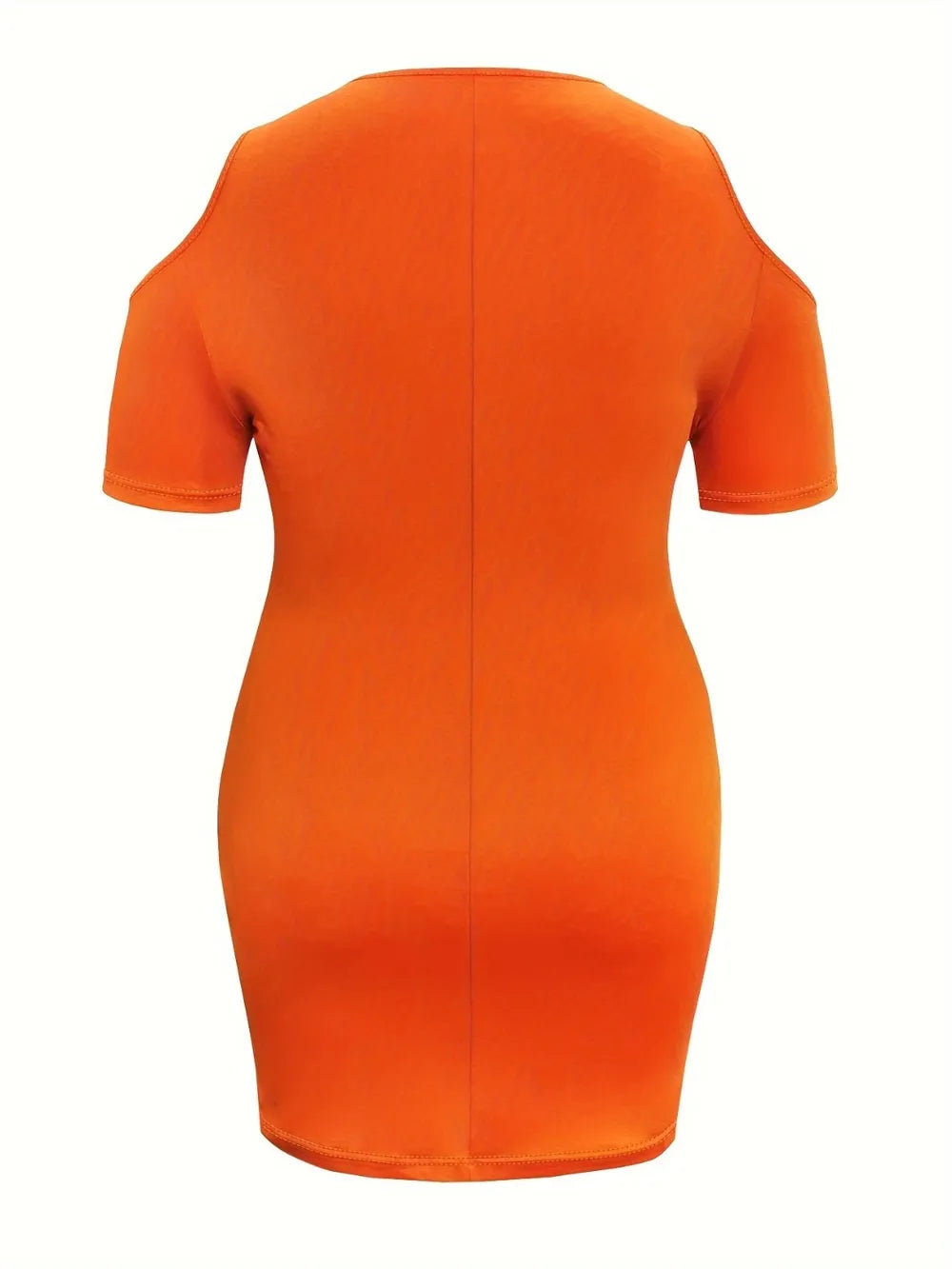 Cold Shoulder Short Sleeve Crew Neck Bodycon Mini Dress 2