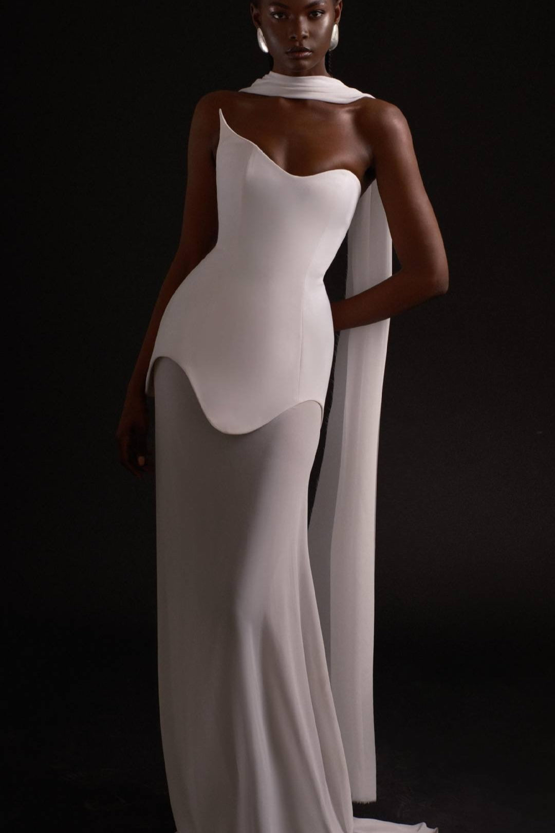 Strapless Sweetheart Neck Sheer Mesh Skirt Bodycon Maxi Dress 9