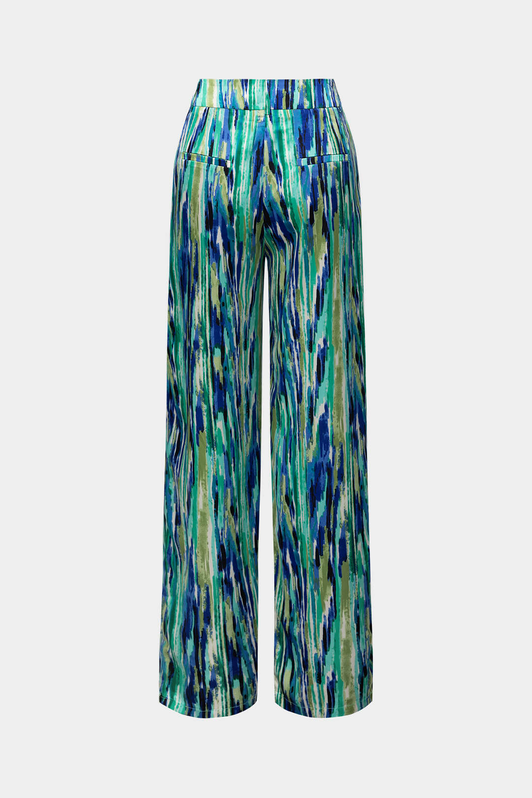 Marble Print High Waist Wide Leg Trousers