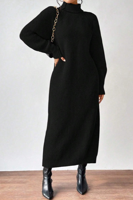 Turtleneck Pullover Sweater Dress