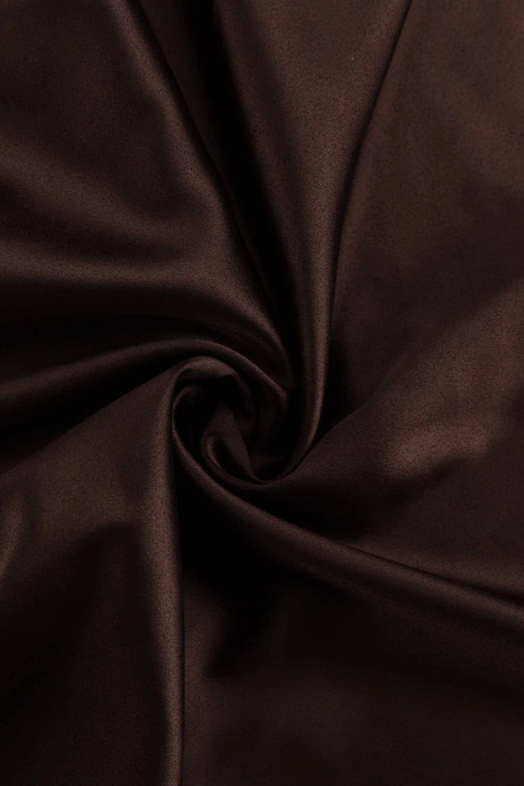 Clacive Fashion Loose Brown Satin Maxi Dress 5
