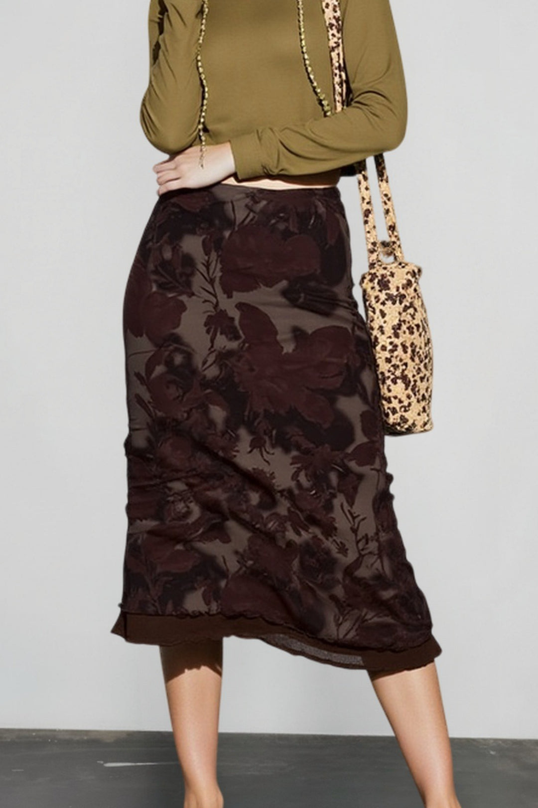 Harajuku Vintage Gothic Grunge Floral Print Skirt