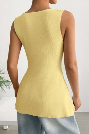 Casual Sleeveless Knit Sweater