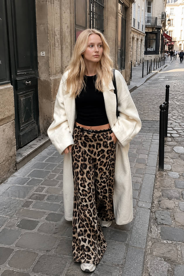 Leopard Print Slim Maxi Skirt