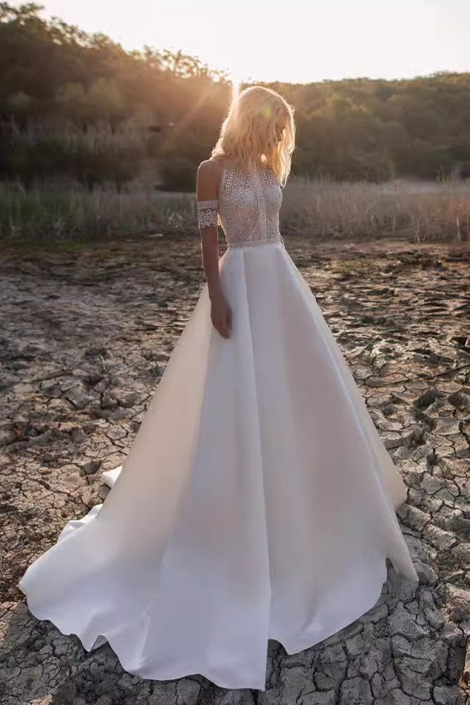 Lace Mermaid Fit Flare Wedding Dress