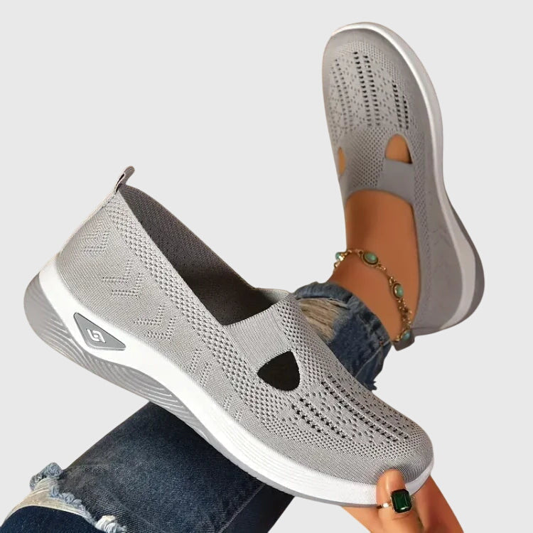 Mesh Cut Out Slip On Platform Sneakers