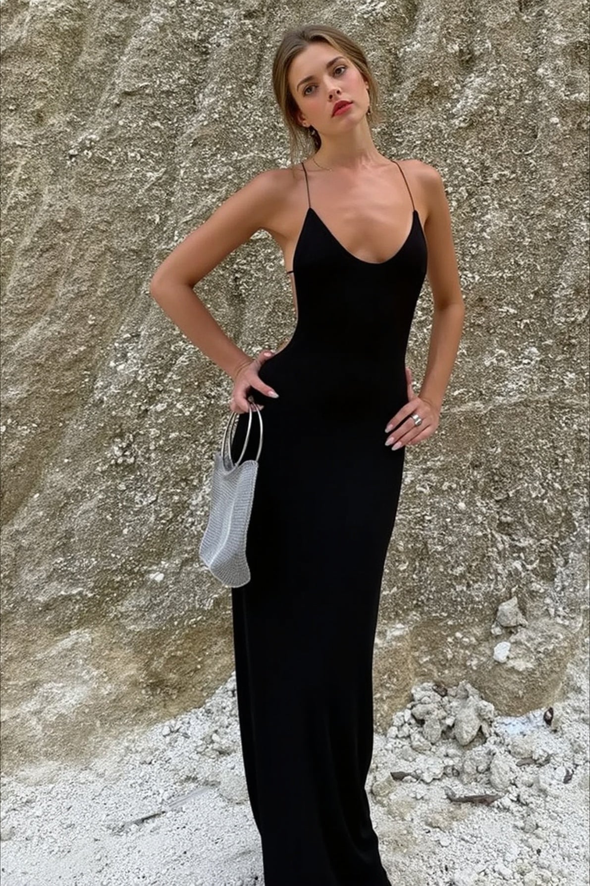 Sexy Backless Curve Fit Slip Dress