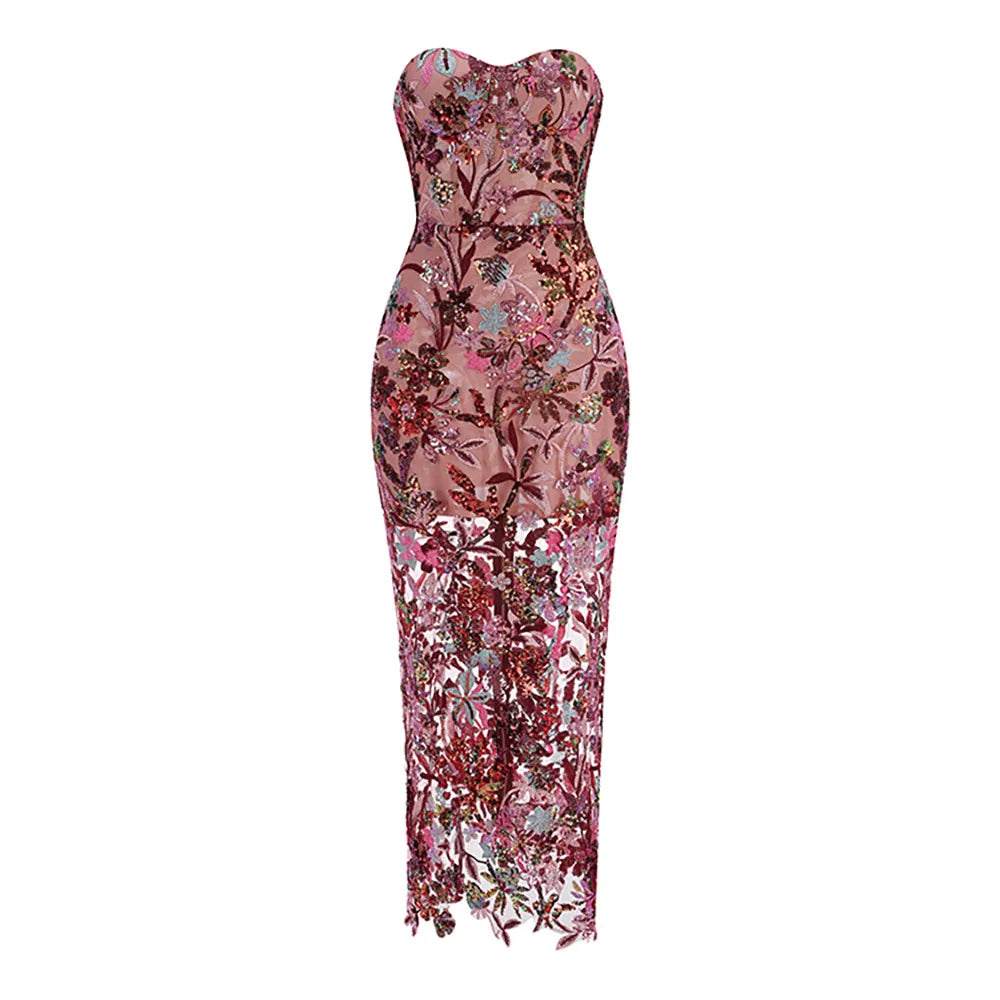 CHIC ELEGANT BACKLESS MAXI DRESS