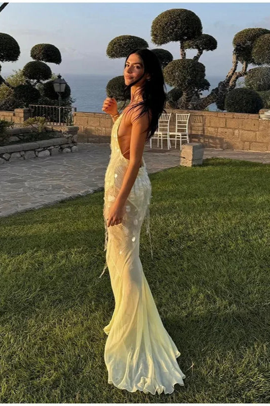 Sexy Sequins Backless Maxi Dress 5