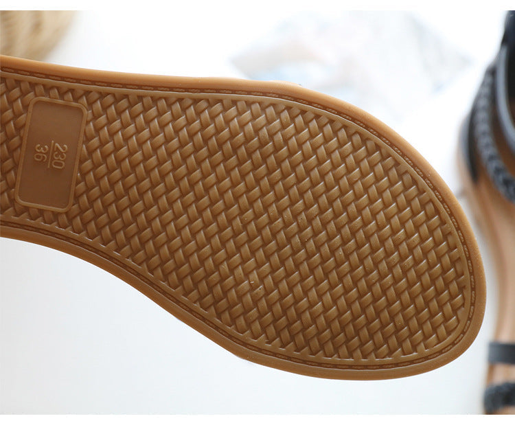 Bohemian Vintage Beaded Rhinestone Roman Sandals