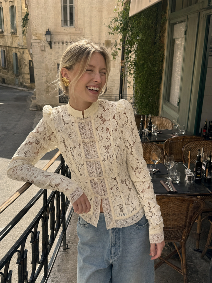 Lace Hollow See-Through Cardigan
