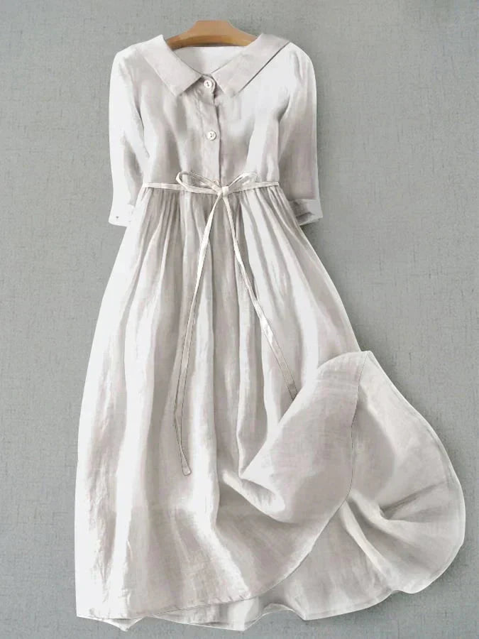 Giorgia Timeless Linen and Blend Dress Elevated Occasion Wear