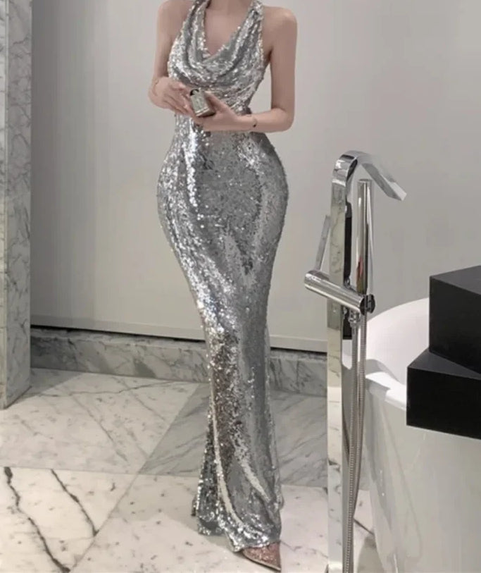 Backless Halter-Neck Dress