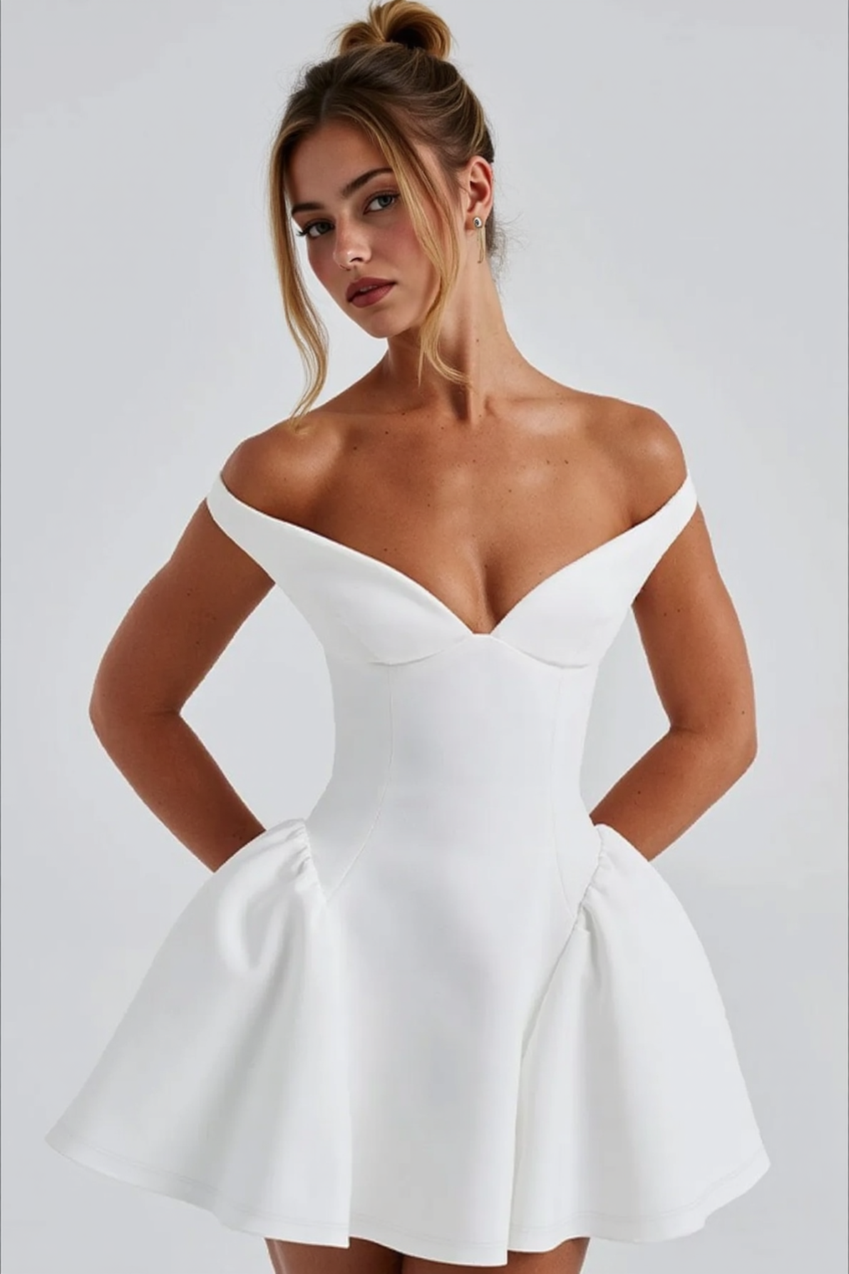 Sexy Deep V Backless Solid Fitted Party Dress