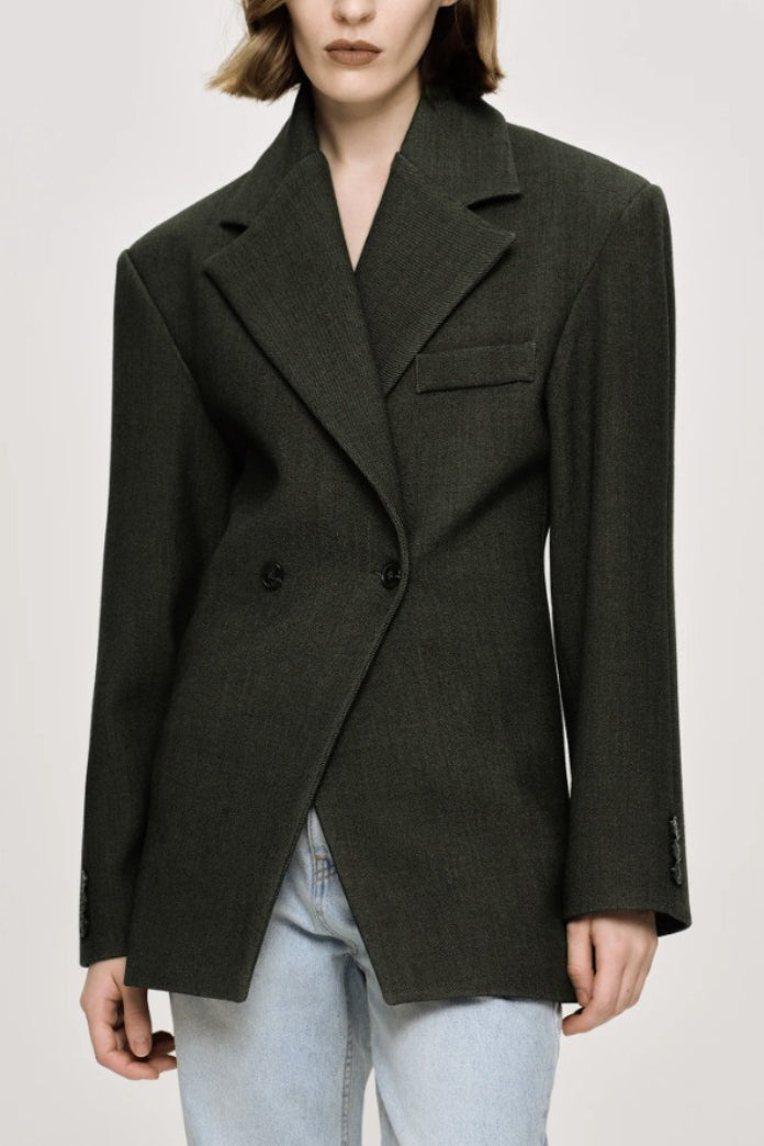 Luxe Draped Notch Collar Blazer
