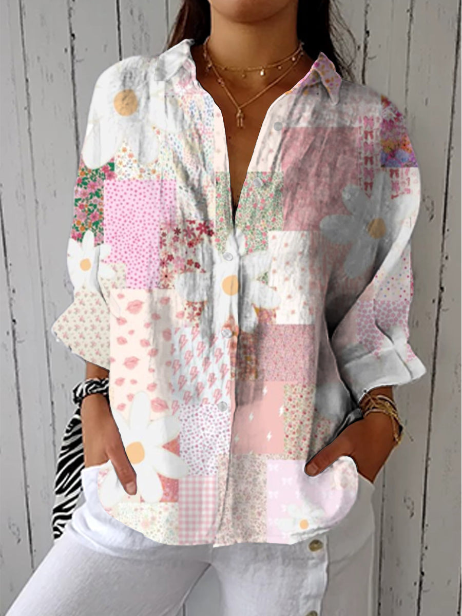 Aethira™ | Patchwork Daisy Blouse
