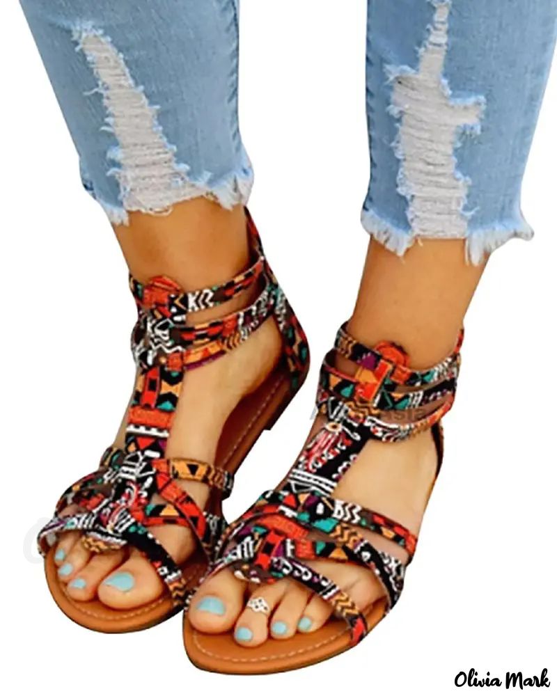 Multi-strap crossover suede flat sandals