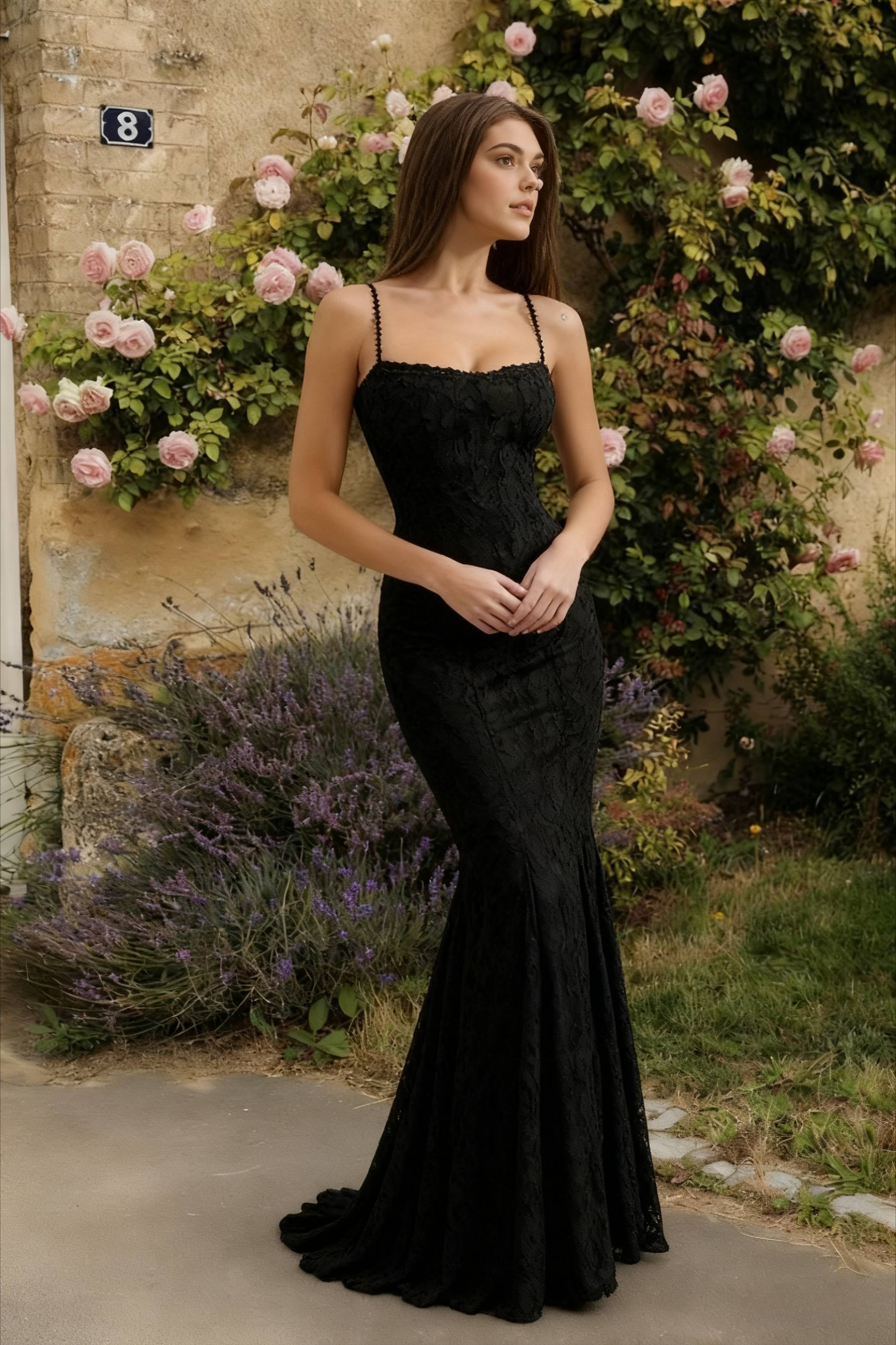 Refined Maxi Mermaid Spaghetti Strap Dress