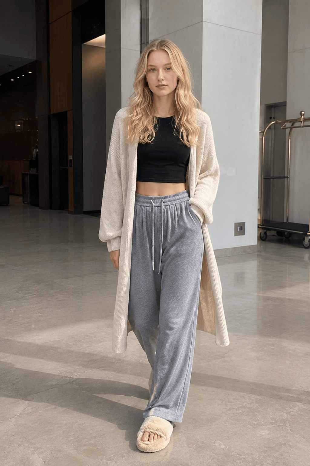 Relaxed Casual Drapey Knit Pants