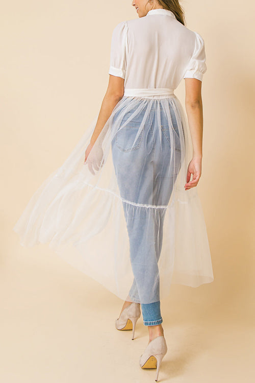 Showing Off A Little Shirt Cover Dress