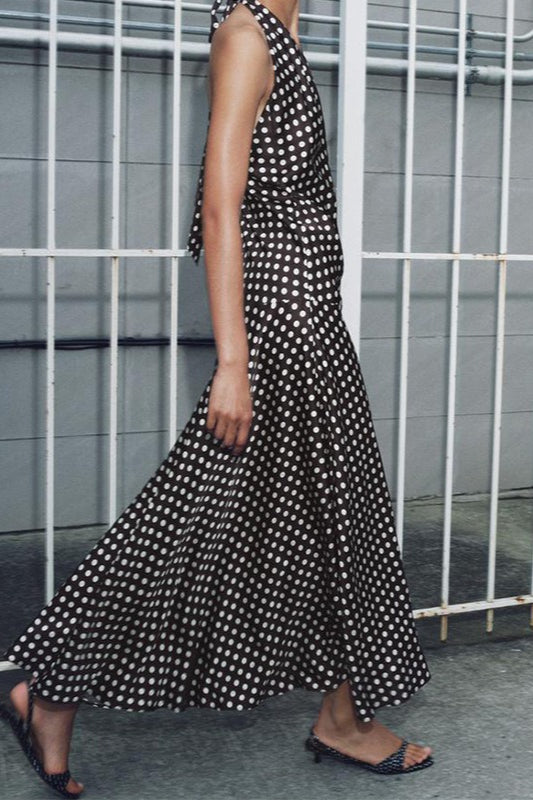Polka Edition Dot Halter Neck Maxi Dress