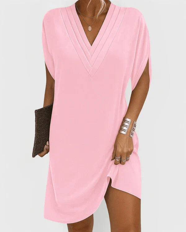 V-Neck Batwing Sleeve Shift Mini Dress Summer 6