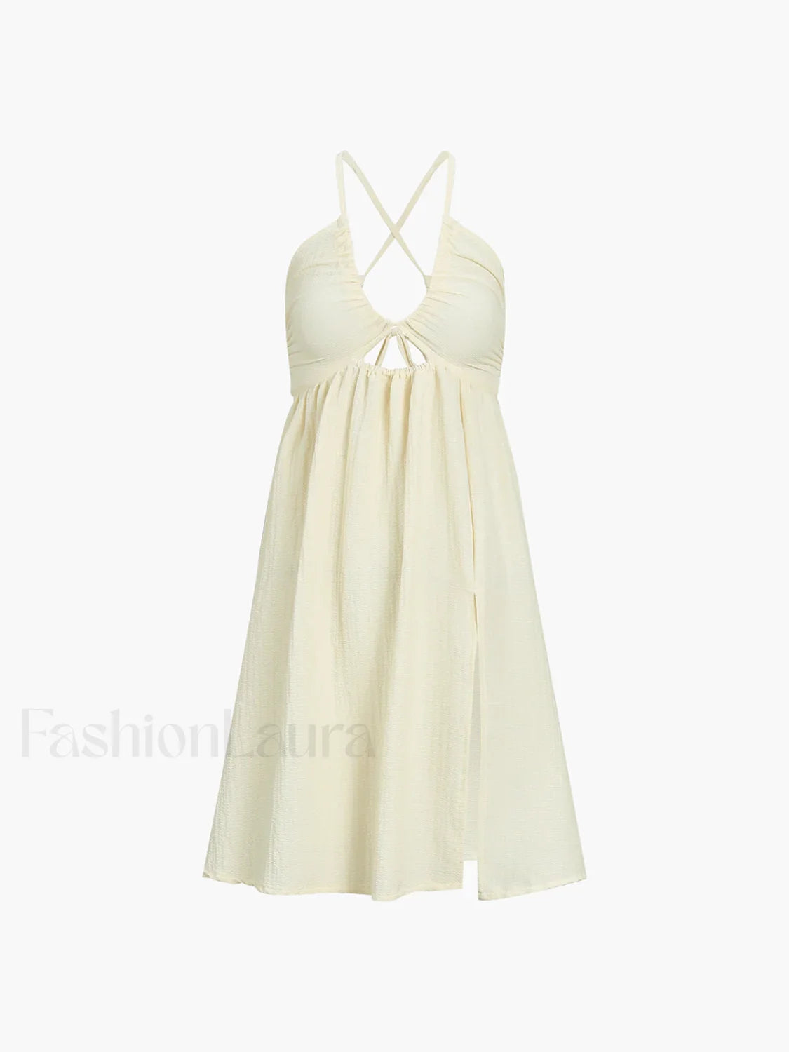 Backless Criss Cross Split Midi Dress