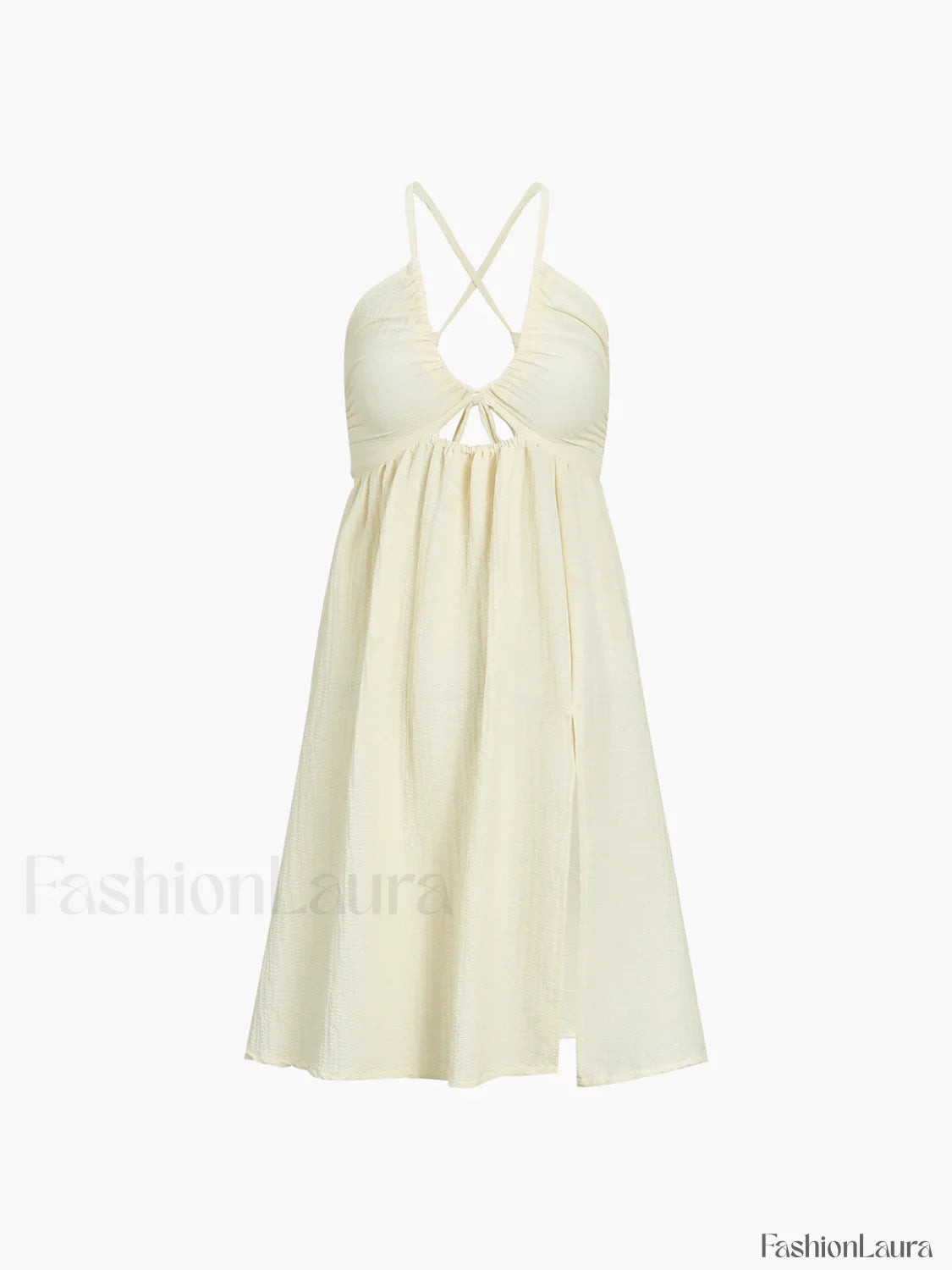 Backless Criss Cross Split Midi Dress