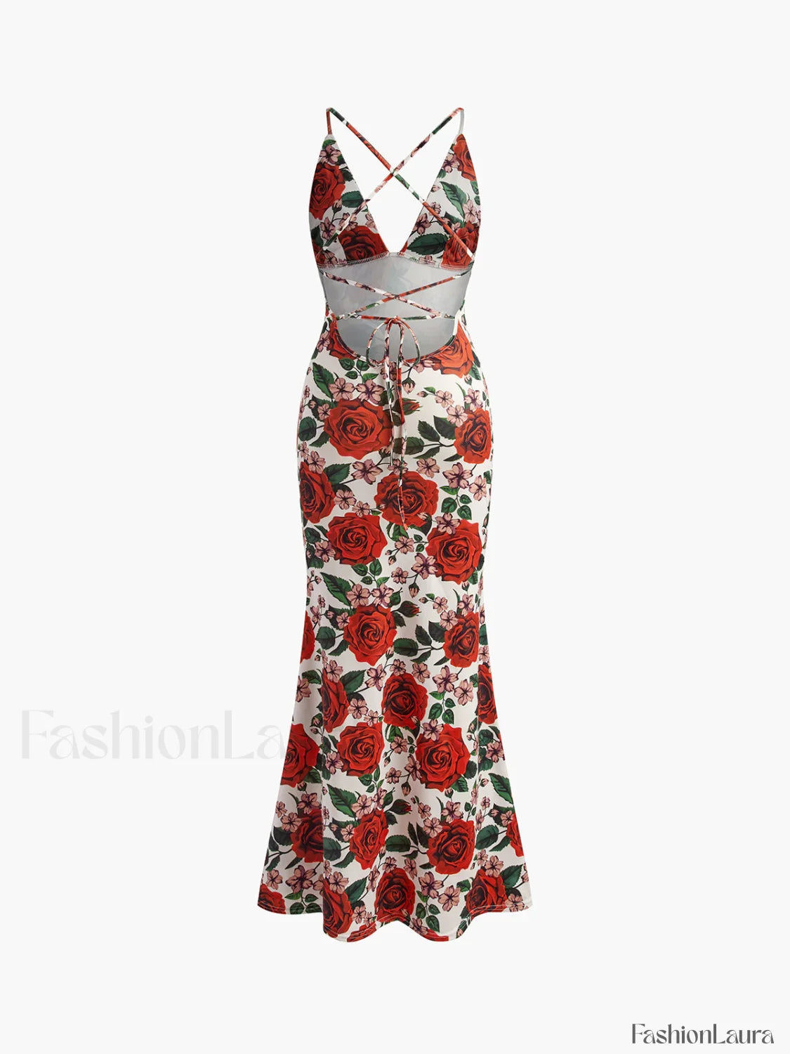 Backless Floral Long Dress