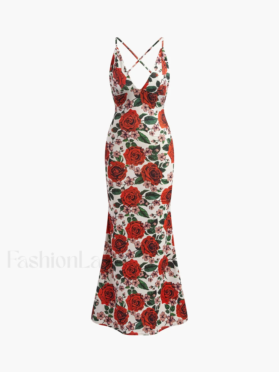 Backless Floral Long Dress