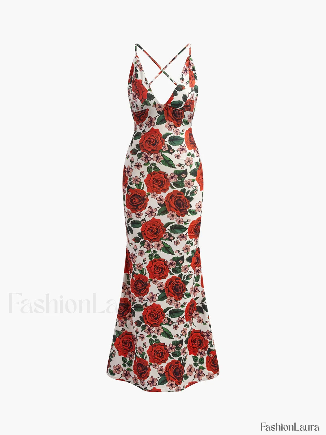 Backless Floral Long Dress