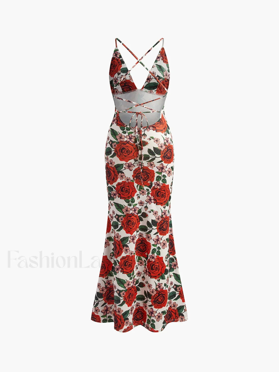 Backless Floral Long Dress