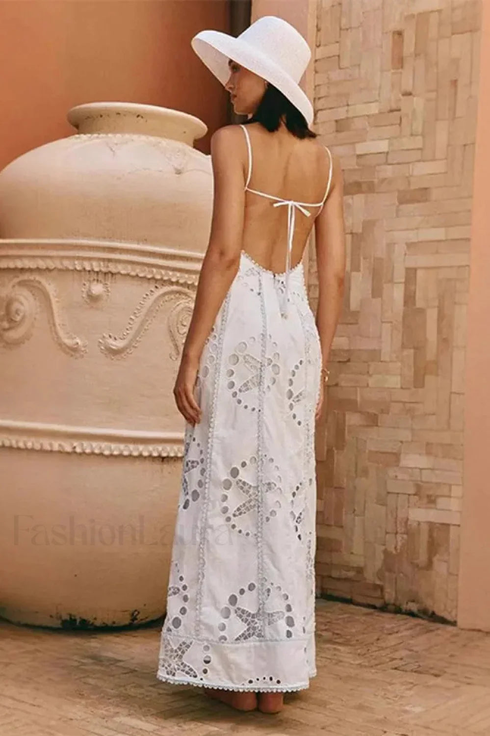 Backless Lace-Up Boho Dress