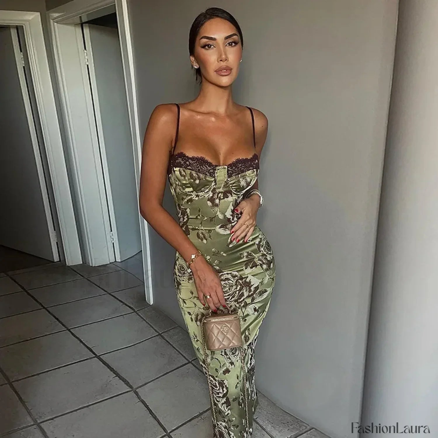 Backless Maxi Beach Floral Dress