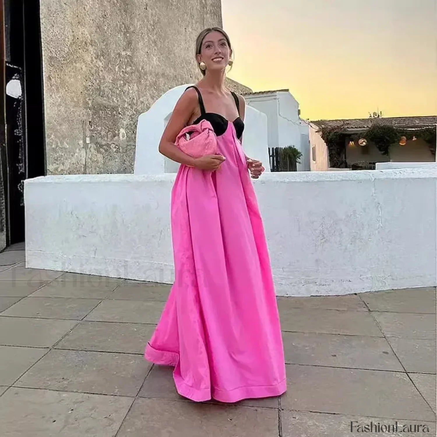 Backless Panelled Slip Maxi Dress