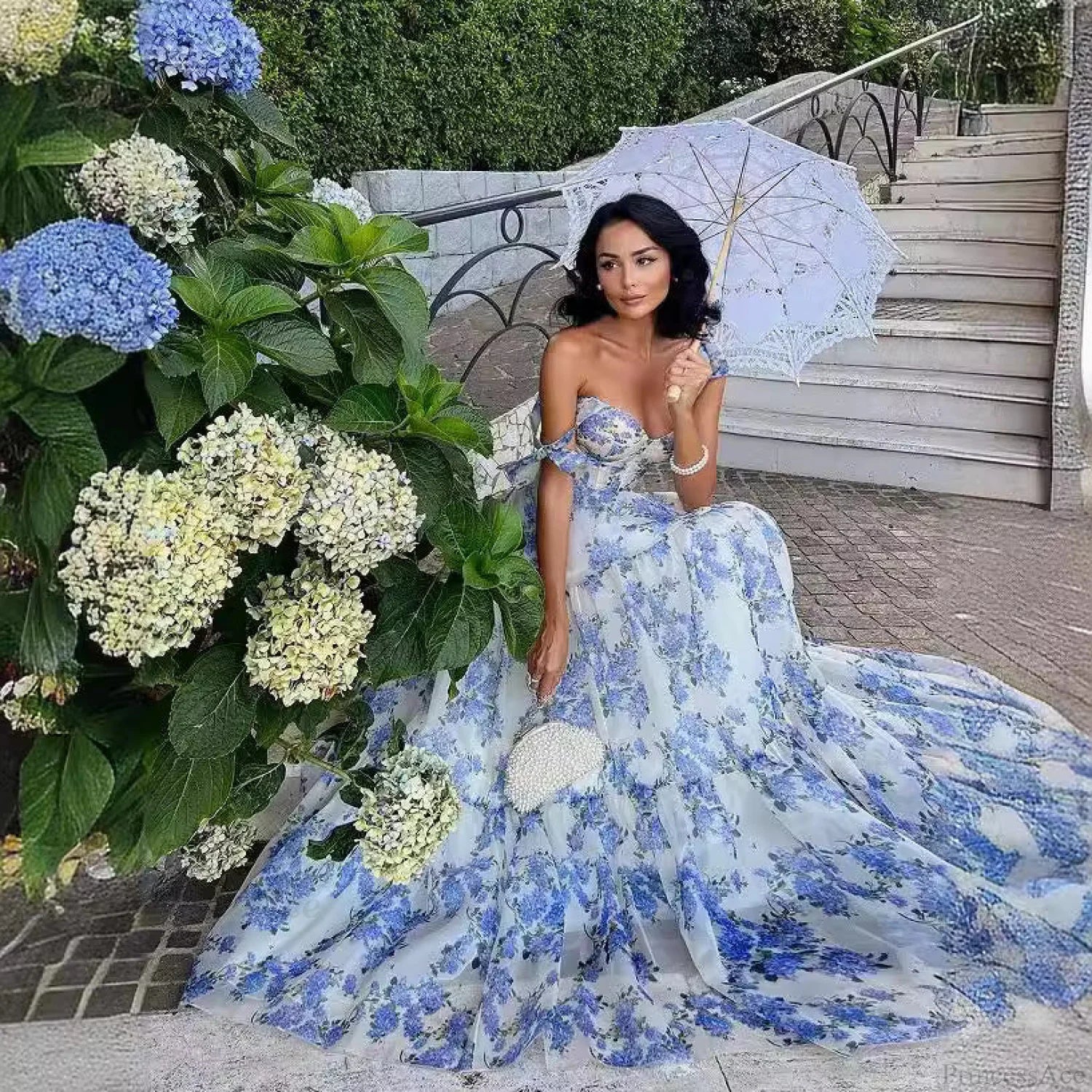 Backless Sexy Deep V Prom Dress